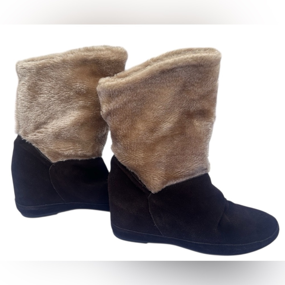 ALDO Women’s Platform Suede Faux Fur Lining Upper Ankle Boots - Picture 3 of 10